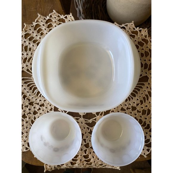 TERMOCRISA DYNAWARE SET - Square Casserole Baking Dish and 2 Custard Cups - Picture 4 of 9